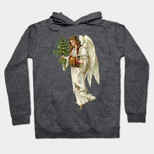 Vintage Christmas Angel holding tree and toys Hoodie